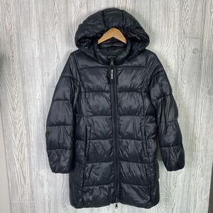 Juicy Couture Black Label Puffer Jacket Women’s Medium Hooded Full Zip